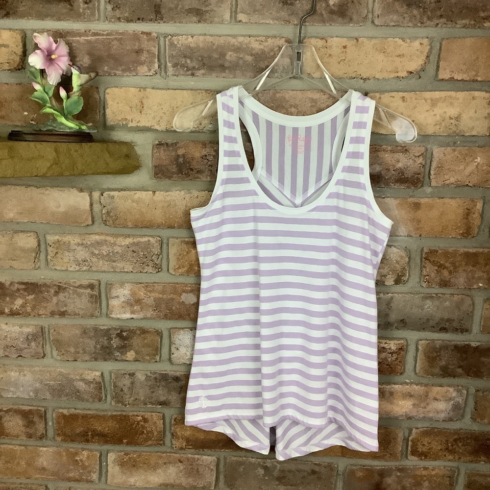 LILLY PULITZER Racerback Hi-Low Striped Tank Top 40 - Picture 8 of 10